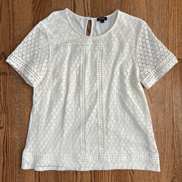 ๐ EUC Badgley Mischka white lace top - Picture 2 of 8
